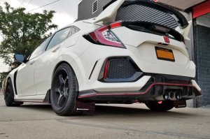 Honda Civic Type R Mud Flaps - Rally Armor - UR Black with White Logo - Black - `17-`22